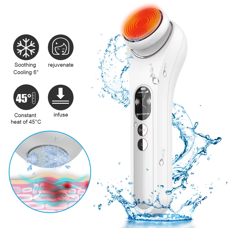 Hot Cool Beauty Massage Vibration Skin Rejuvenation Wrinkle Remove Care Beauty Device
