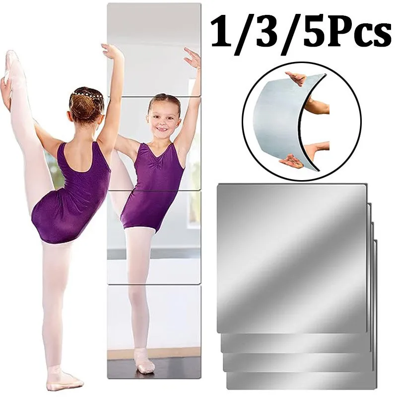 Flexible Mirror Wall Stickers 15/20/30cm DIY Acrylic 3D Wall Mirror Stickers