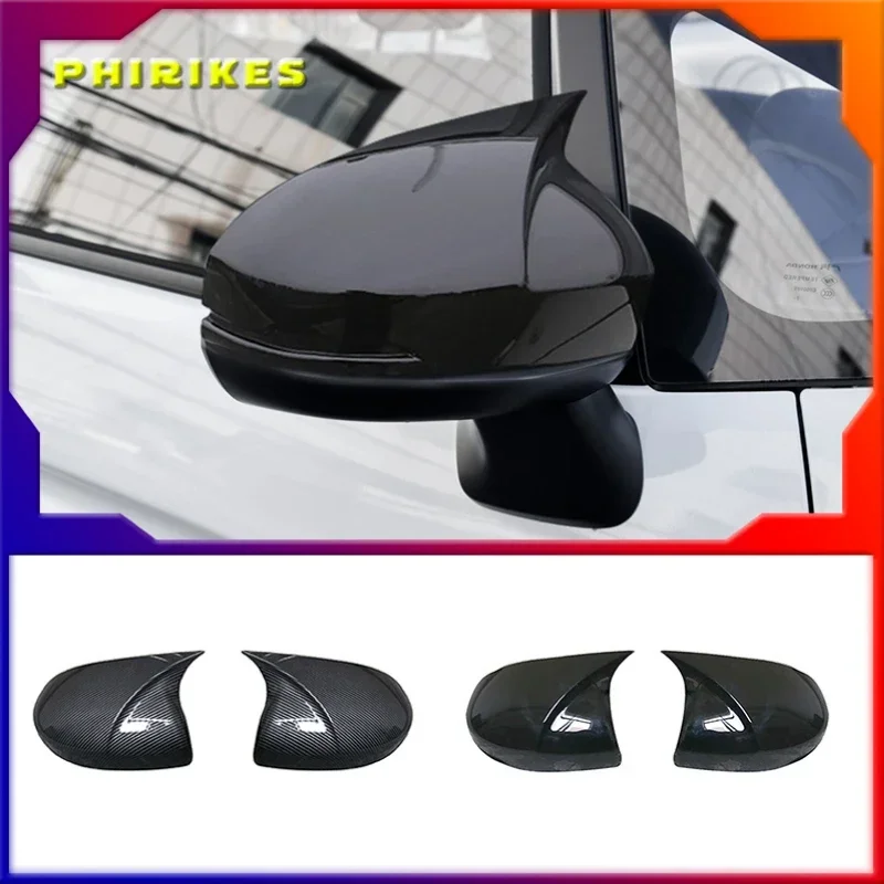 

Horn Shape ABS Carbon Fiber Style Rear View Side Mirror Cover Rearview Caps For Honda Fit Jazz GK5 2014-2020