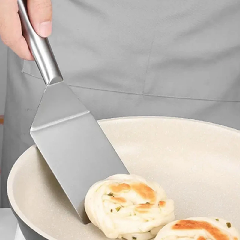 Stainless Steel Spatula Flat Spatula Large Fish Turner Grill Barbeque Turner Griddle Scraper Steak Pancake