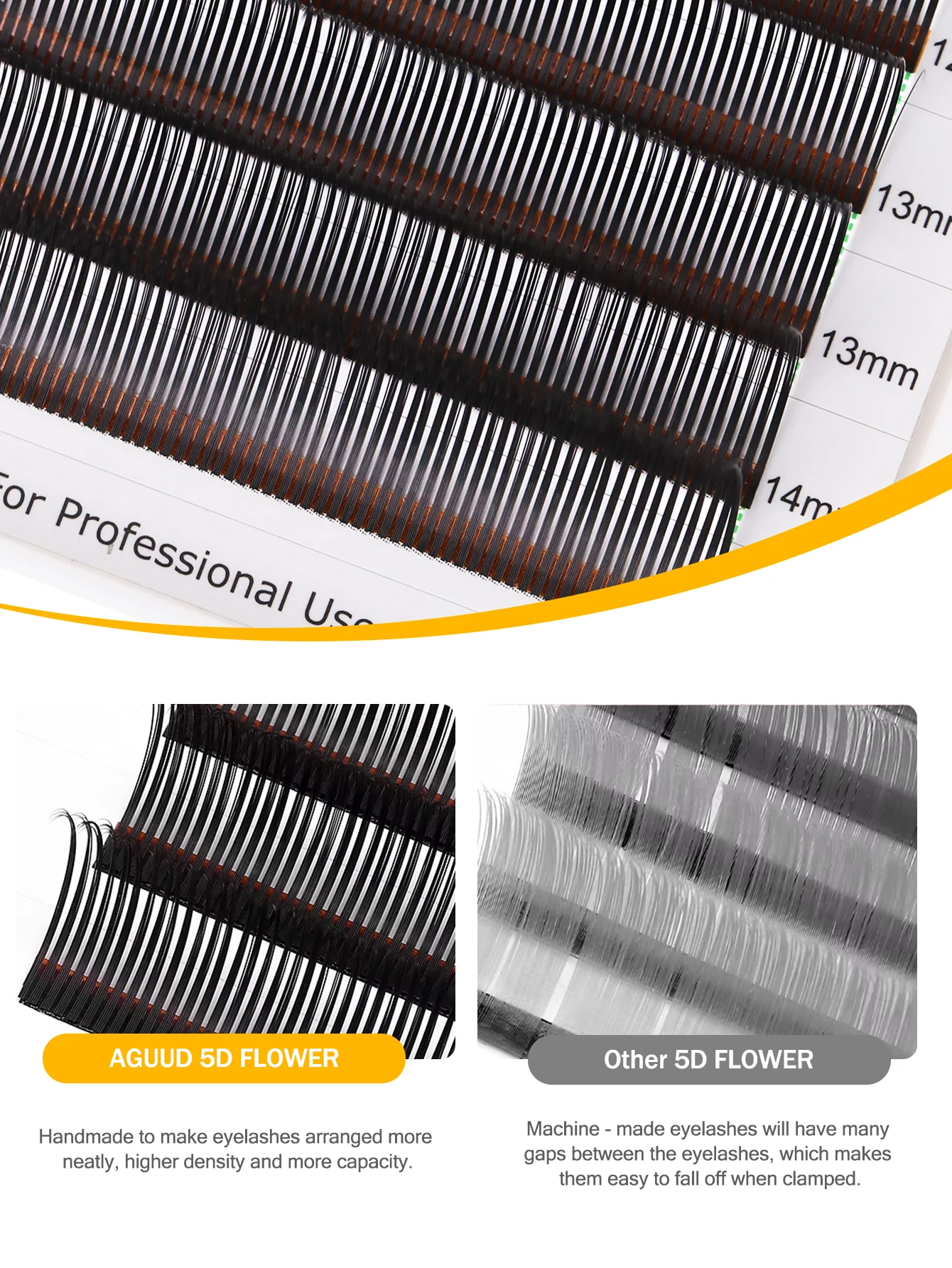 AGUUD 5D Flora Lashes Wimpernverlängerung 0,07 mm Braun & Schwarz Vorgefertigte Spike Volume Fans Anime Natürliche weiche Wimpern Make-up Cilios – Detail 10