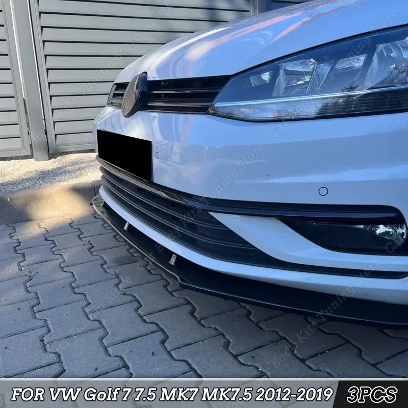 앞 범퍼 립 바디 키트 스포일러 스플리터 ABS 글로스 블랙 카나드 립 디퓨저 For VW Golf 7 7.5 MK7 MK7.5 T..
