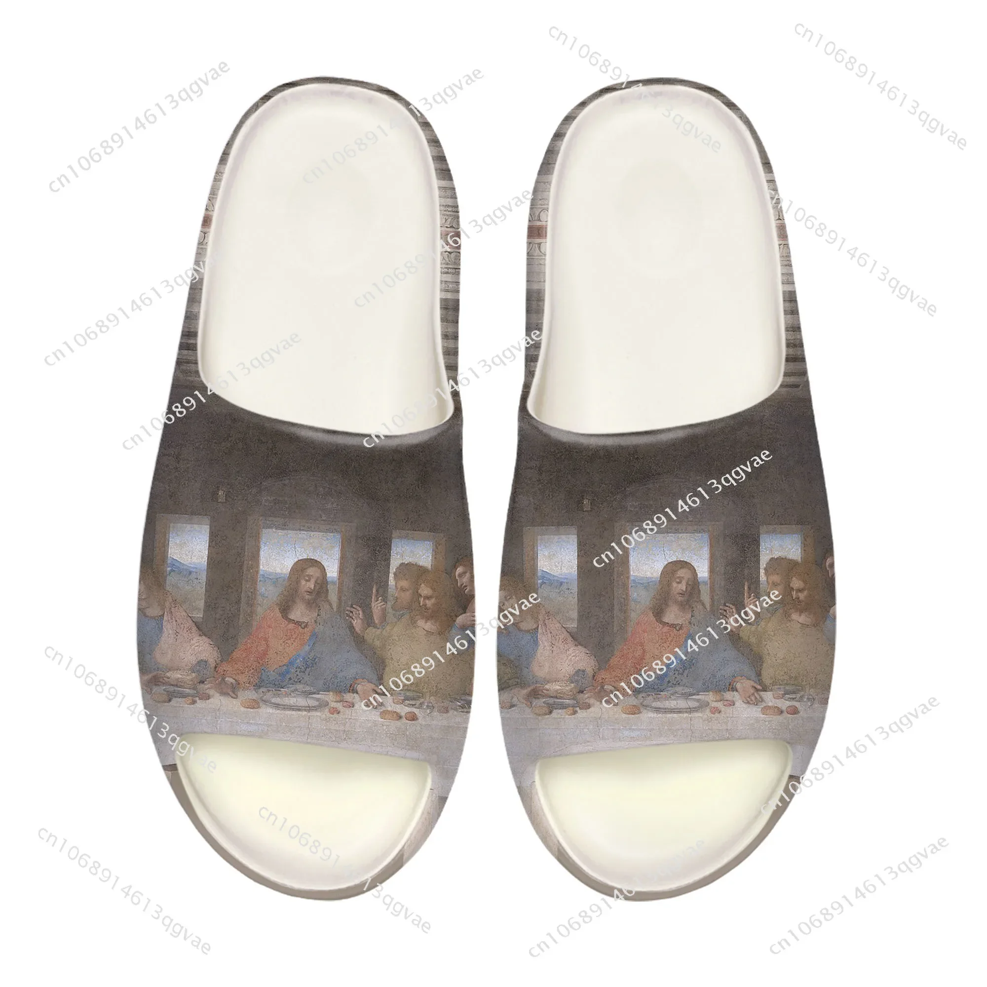 

Da Vinci Last Supper Soft Sole Sllipers Home Clogs Step on Water Shoes Mens Womens Teenager Bathroom Customize on Shit Sandals