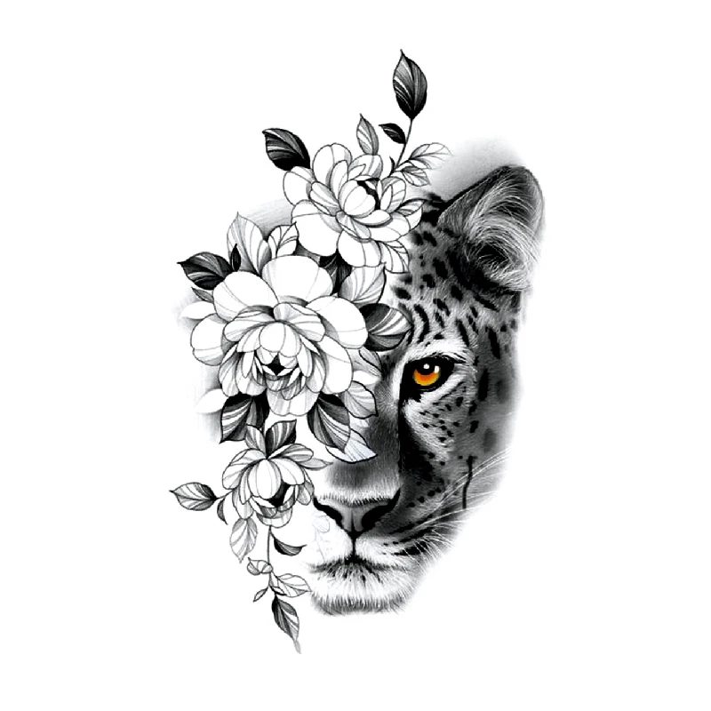 5 Stile Leopard Temporäre Tattoo Aufkleber Henna Tattoos Für Männer Blume Kunst Flash Körper Transfer Tattoo Aufkleber Gefälschte Tattoo – Detail 1
