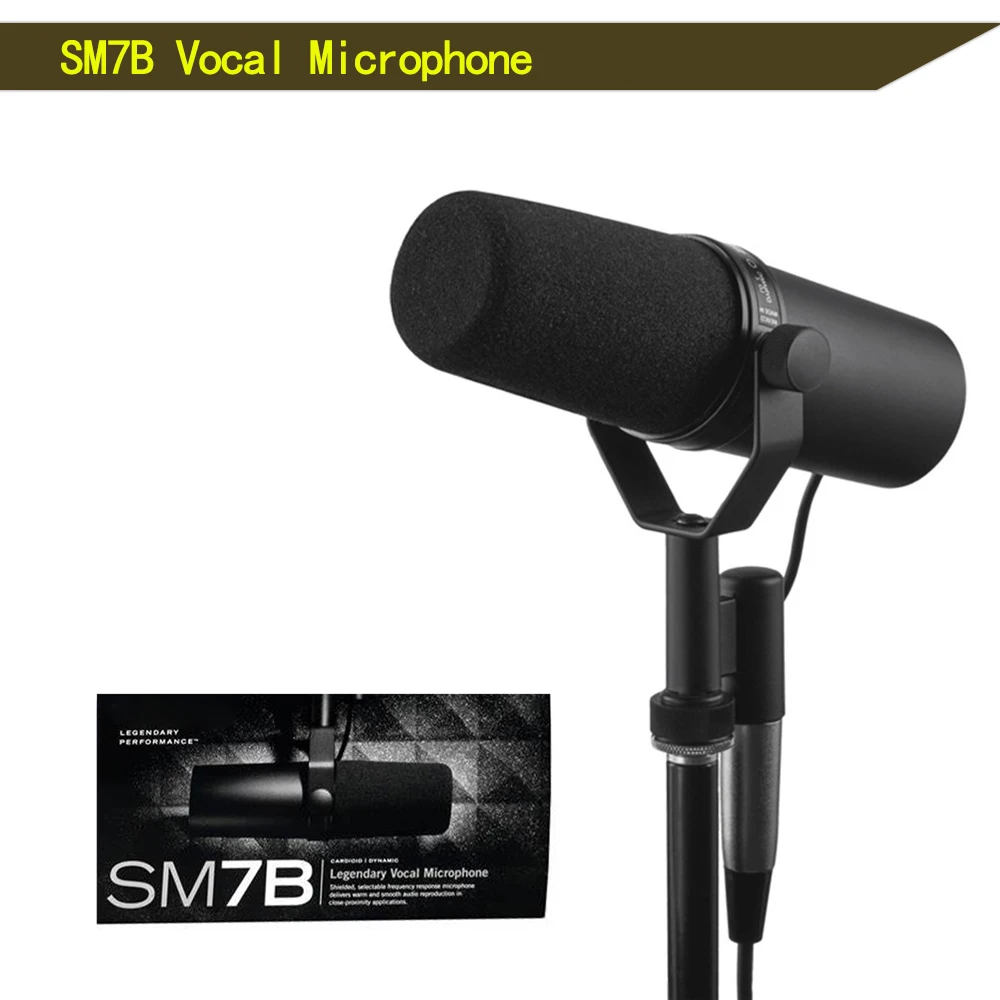 

Professional Studio SM7B Cardioid Microphone Recording Broadcasting Podcasting Gaming Live Streaming Vocal Dynamic SM7B