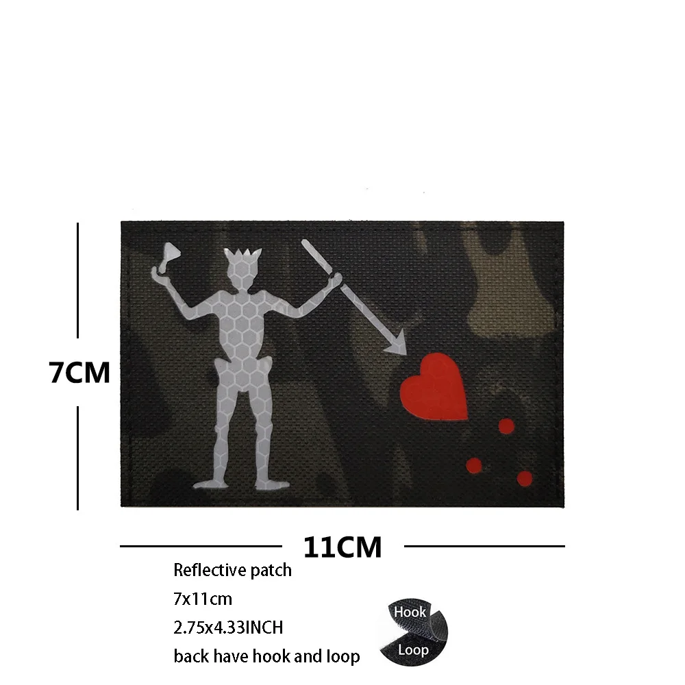 Embroidered Cloth with Reflective Velcro Armband Beard Series Luminous Tactical Morale Badge Bag with Accessory Backpack Patch_voghion.com
