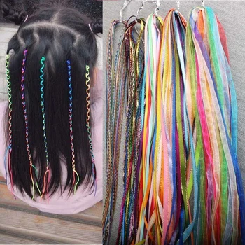 5 ~ 100 Pz/set Donne Tessitura filo di Seta Fatto A Mano Nastro Torsione di Lavoro A Maglia Intrecciata Corda Dei Capelli Strumento Per Lo Styling Dei Capelli Accessori Per Capelli FAI DA TE