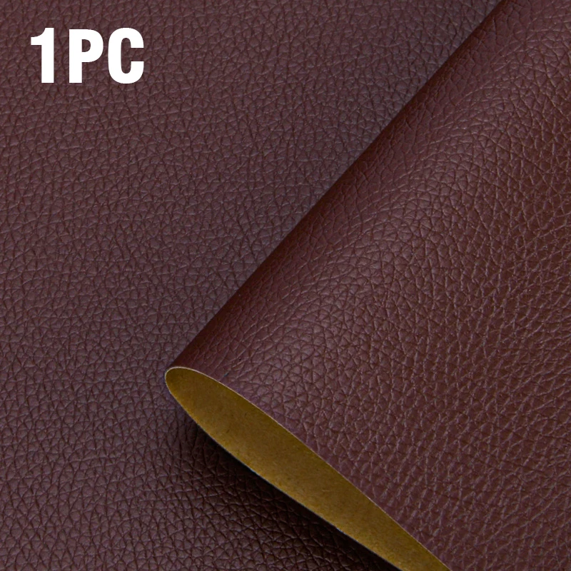 Toppa Adesiva Ripara Pelle Sintetica PU | 100x137 Cm | Viola Scuro | Per Divani, Borse E Auto - 2