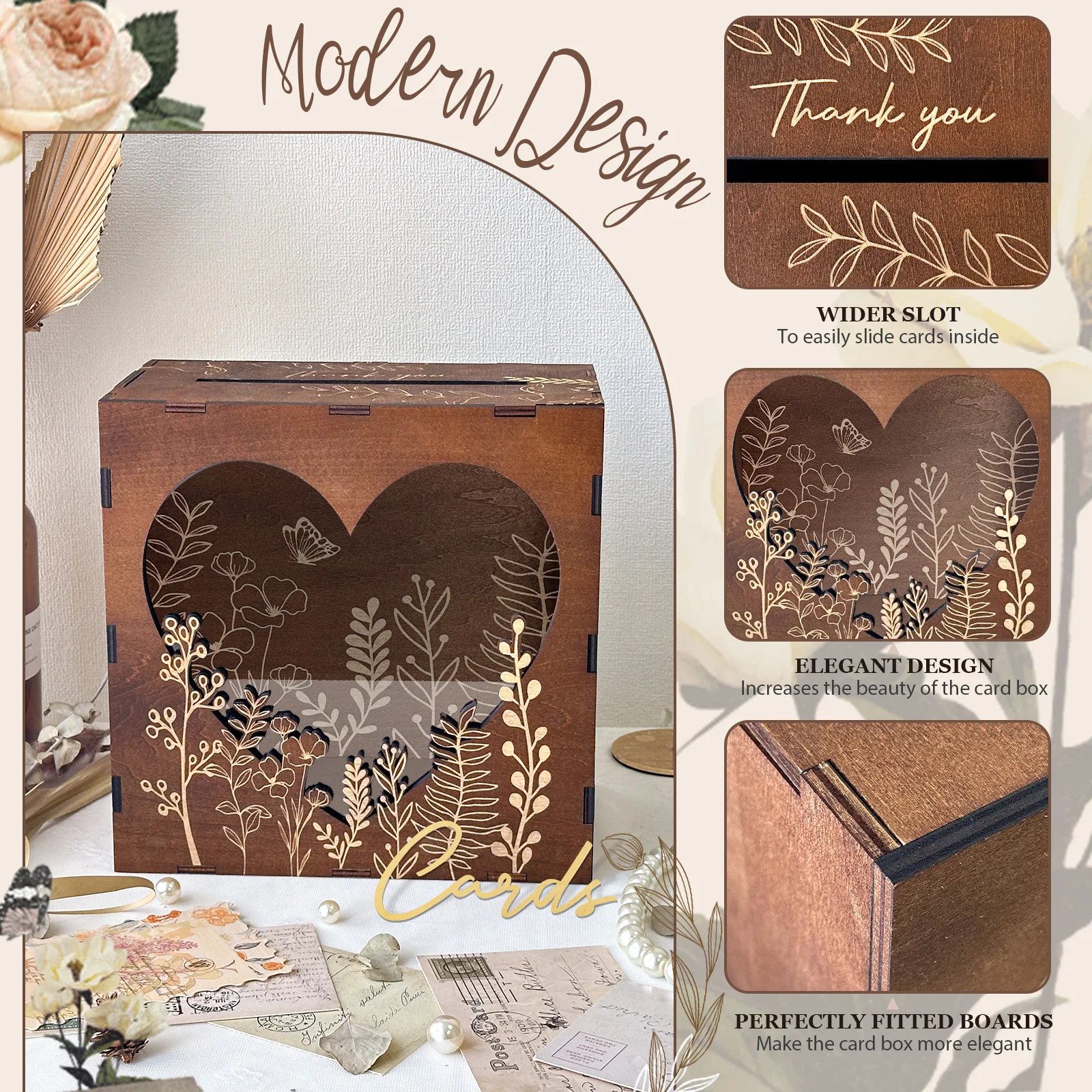 Heart Shaped Acrylic Window Wooden Wedding Card Box Rustic Wedding Card Box Decoration Graduation Party Birthday wooden gift card boxes,acrylic card box