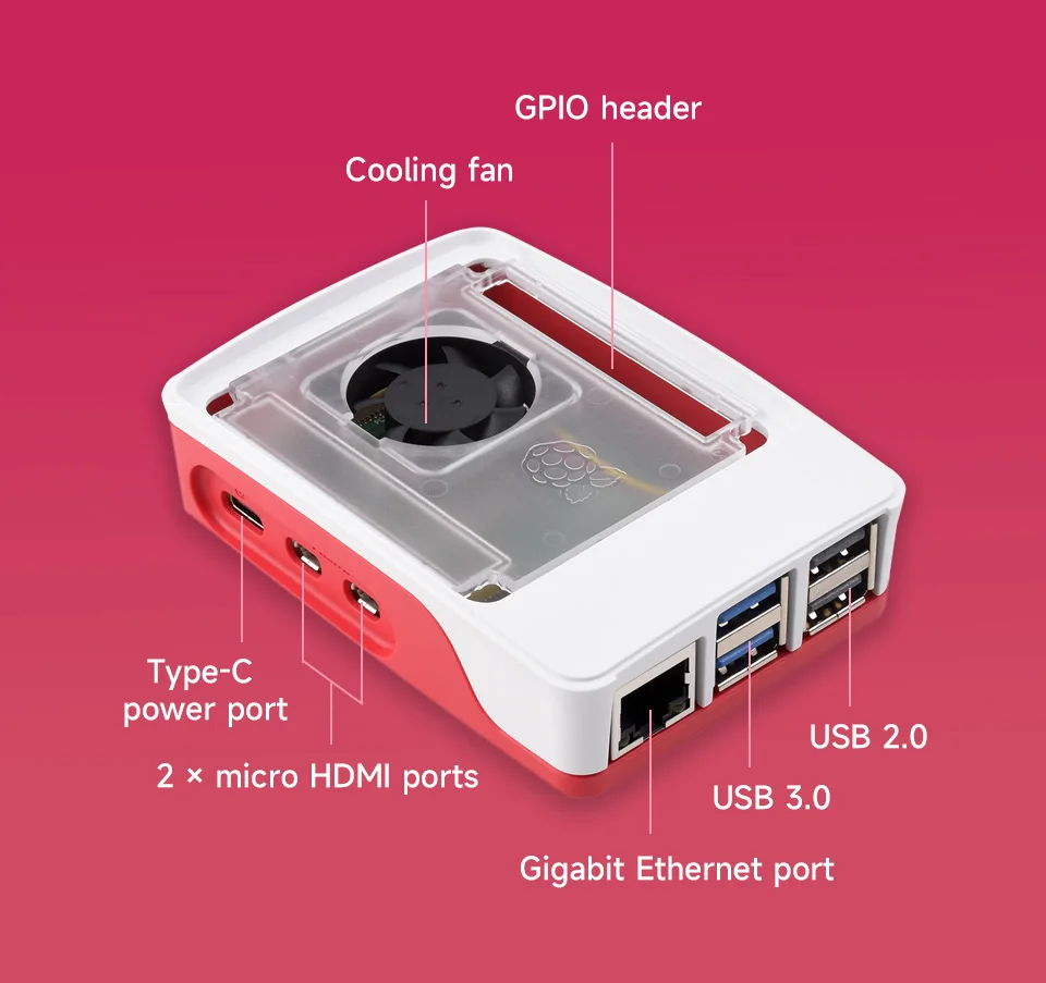 Raspberry Pi 5 Model 2GB/4GB/8GB RAM Option KIt 27W Power Case 64GB Card Card reader RTC Card