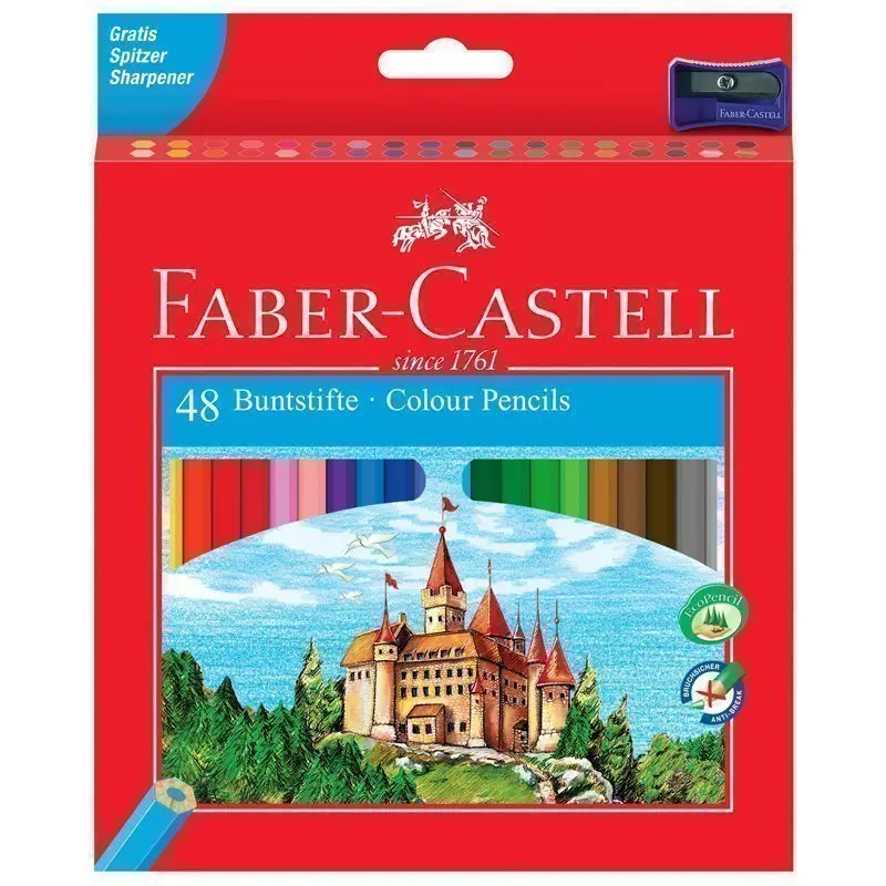 Colored pencils Faber-Castell 48 colors with a sharpener | Канцтовары для офиса и дома