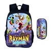 Cartoon Games Rayman Legends 2pcs Set Backpack Schoolbag Boys Girls Camping Backpack Pencil Case Pencil Bag Pencil Box 4