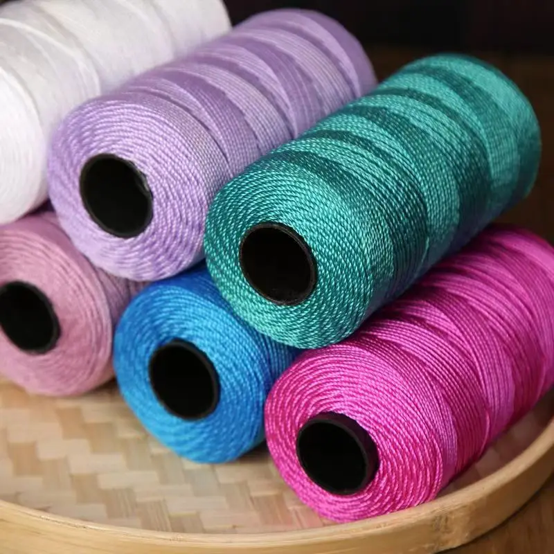 1.5mm200m New Summer Crochet Yarn DIY Craft Thread Ice Silk Art Yarn Cord Polypropylene Yarn for Hat Doll Sewing Bags Crocheting 6
