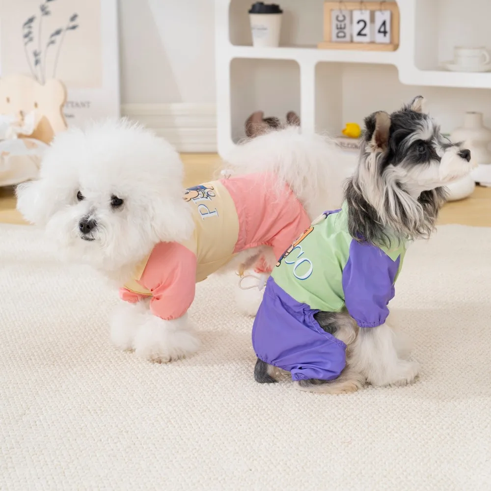 개 고양이 봄 캐주얼 잠옷 여름 부드럽고 통기성 좋은 편안한 야외 점프수트 비숑 강아지 옷