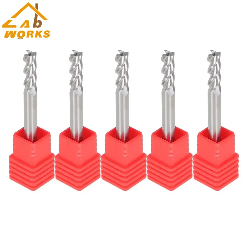 

5 Pcs 3/16" 4 Flute Regular Carbide End Mill 2" Overall Length 5/8" LOC