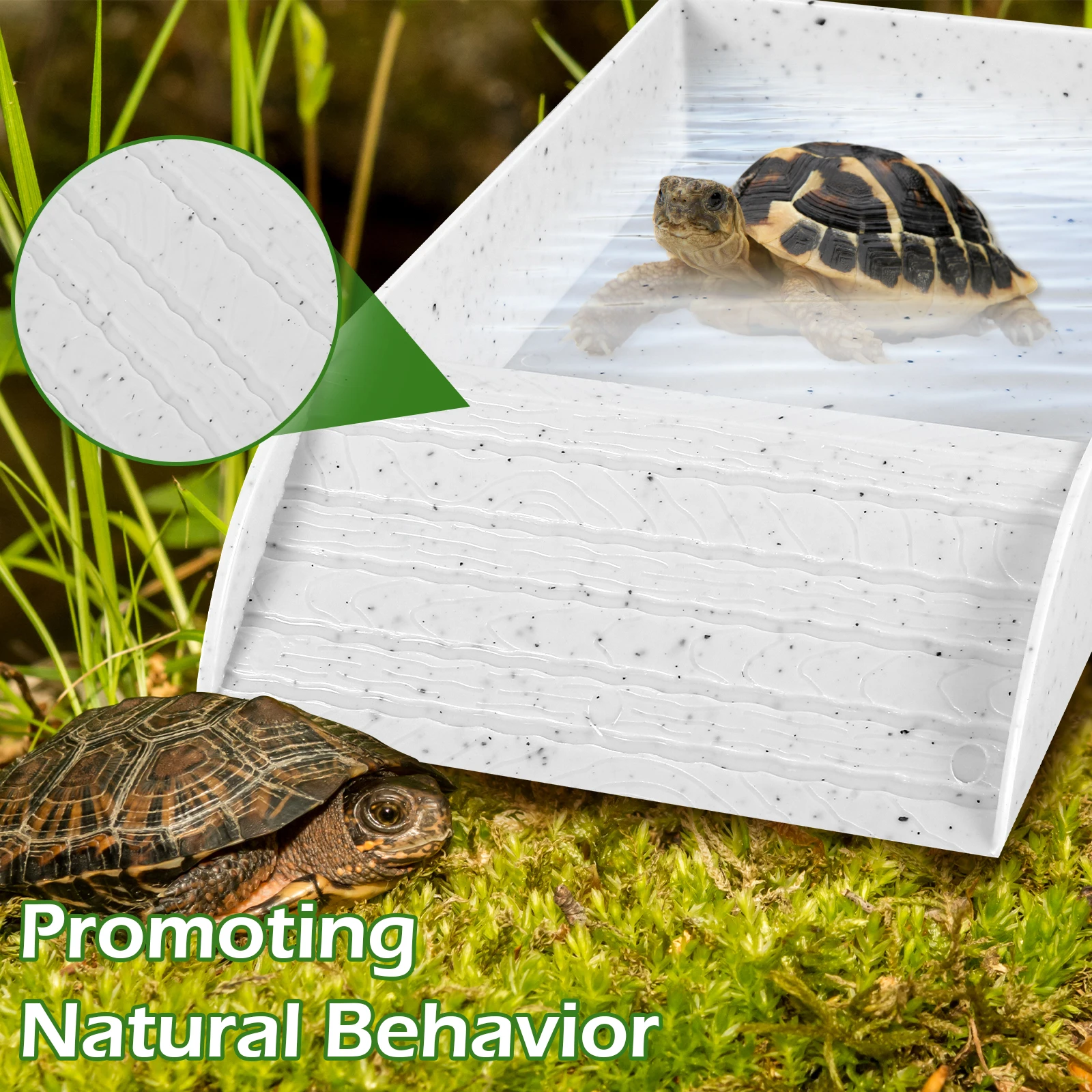 Reptile Platform Habitat Tortoise Food Dish Crawling Pet Water Food Bowls Anti-Slip Turtle Reptile Pool Hideout Caves Shelter reptile platform