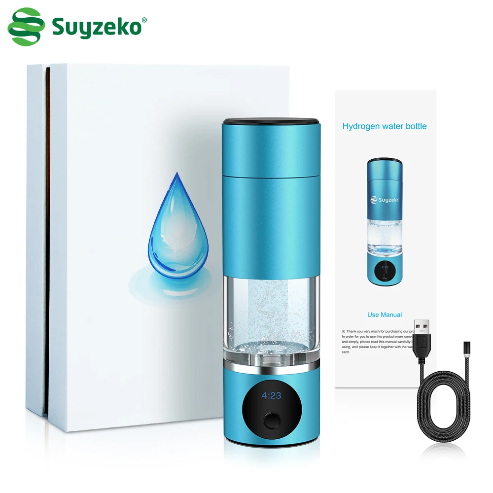 Suyzeko Hydrogen Water Bottle Generator 6000ppb Hydrogen-Rich Water Cup Water Generator Purifier H2 Filter Ionizer Free Shipping