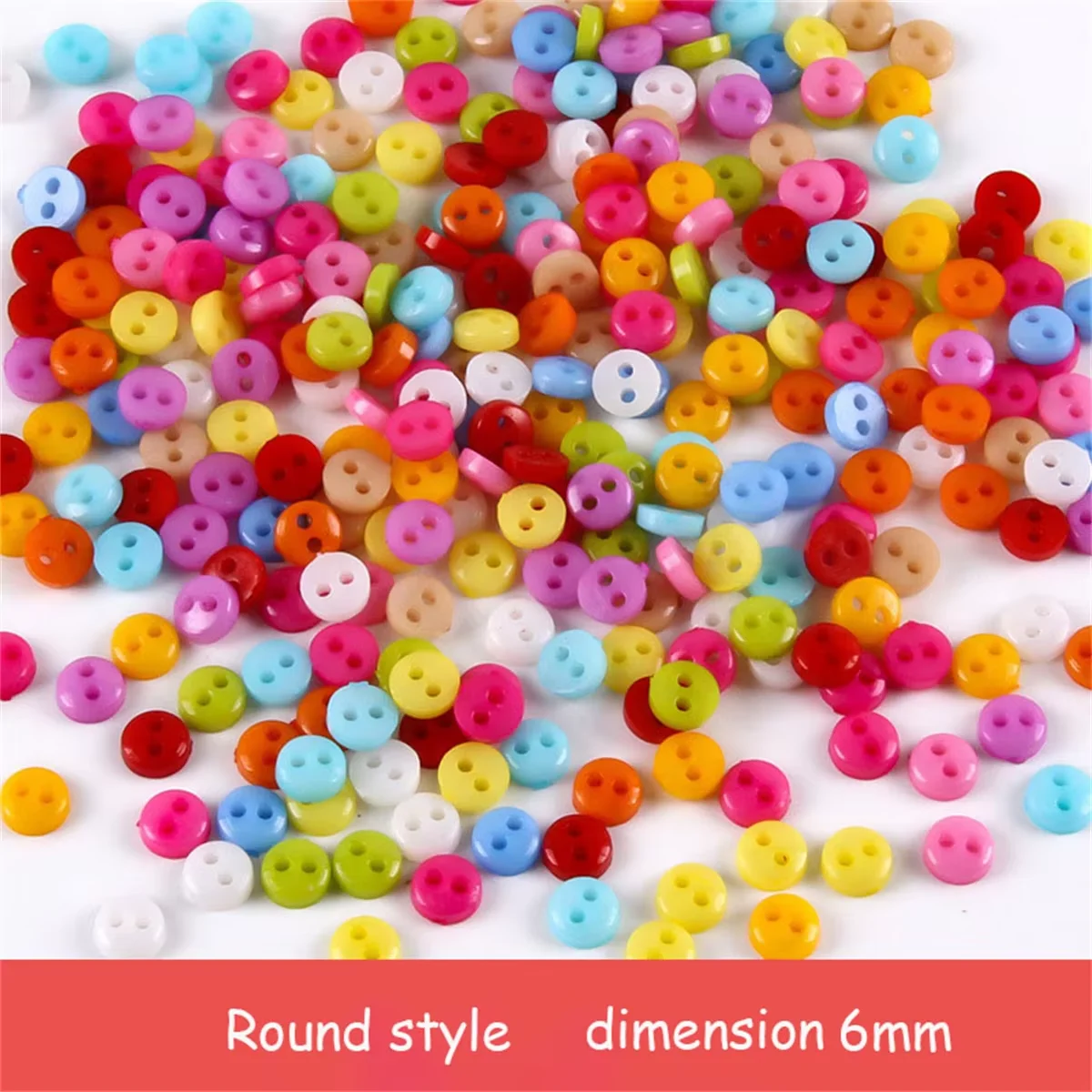 100 Stück Doppelloch 6 mm kleiner Knopf, 15 Farben, Miniatur-Miniknopf, sehr gut geeignet für Puppenkleidung, Babyknöpfe, intelligente Knöpfe – Detail 6
