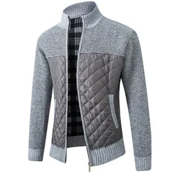 2023 Autumn Winter New Mens Jacket Slim Fit Stand Collar Zipper Jacket Men Solid Thick Warm Jacket Men Sweater