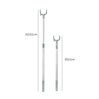 Multifunctional plastic telescopic clothes drying rod shower curtain fork rod home simple telescopic clothes drying rod 2