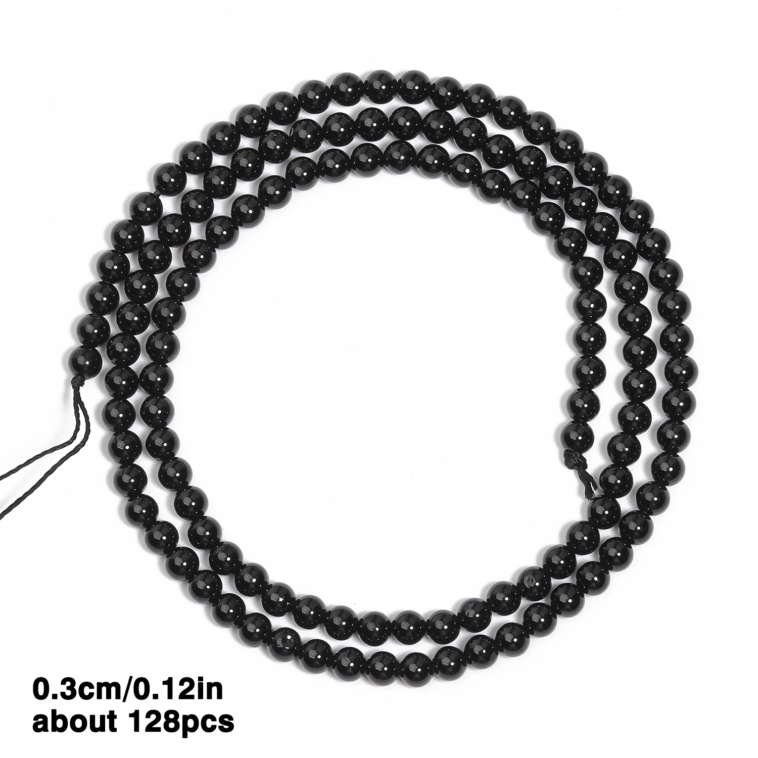 2/3mm Natürliche Schwarze Achat Stein Perle Runde Lose Spacer Perlen Schwarz Onyx Perlen Für Schmuck Machen Diy armbänder Halsketten 15'' – Detail 5