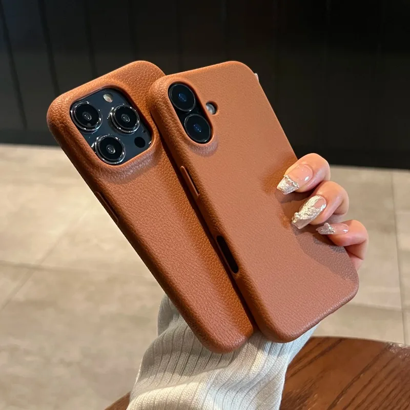 Elegant Leather Texture Shockproof Silicone Case with Lichee Pattern