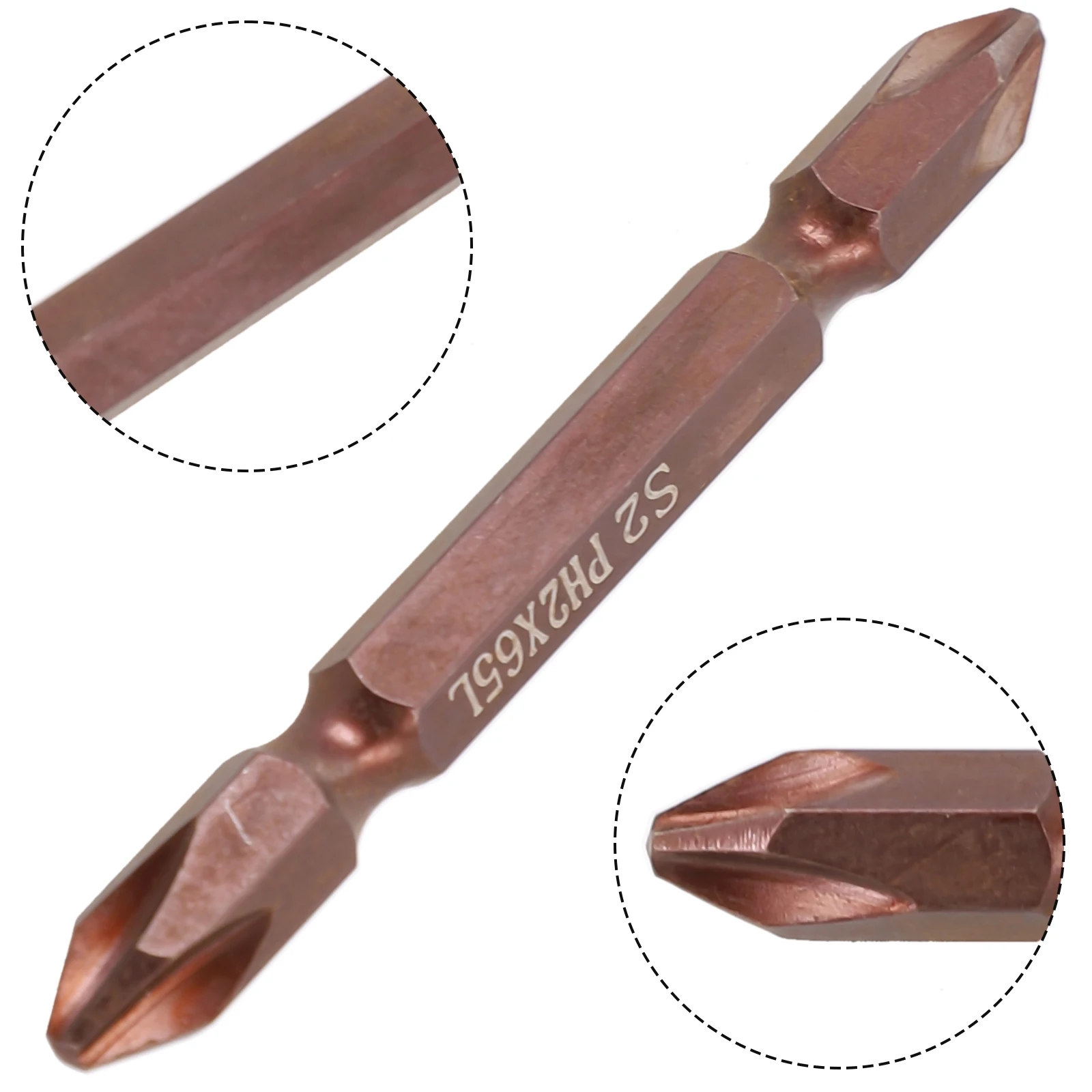 

Double Screwdriver Electric Screwdriver Copper-colored Double Head Electric High Hardness Screwdriver Alloy Steel
