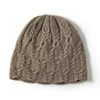 100%Cashmere Hat for Women Winter Soft Warm Leaf Pattern Knitted Slouchy Beanies Bonnet Y2K HipHop Ski Skullies Cap Men  Bonnet 3