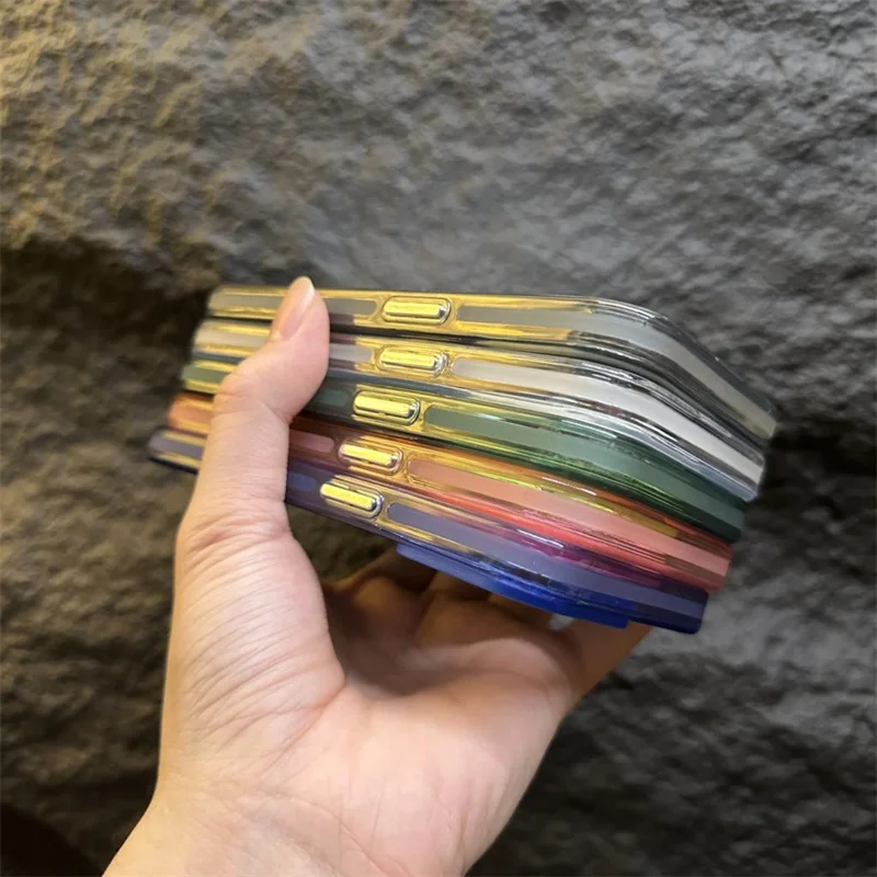 Laser Metallic Aurora Matte Clear Case For iPhone 11 12 13 14 15 Plus Pro Max XR XS X Hard Shockproof Bumper Cover Gift_voghion.com