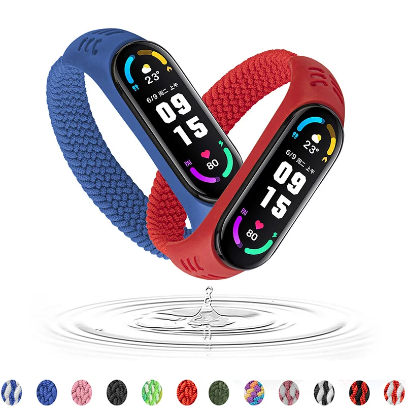 

Strap for Mi band 7 6 5 Nylon Braided Solo Loop pulseira bracelet Miband4 Miband5 Miband6 Wristband xiaomi Mi band 4 3 5 6 7