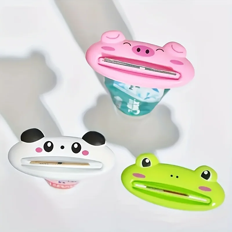 1PC Cartoon Animal Shaped Plastic Toothpaste Squeezer  Fun Design Toothpaste Cleanser Holder bathroom accessories 4