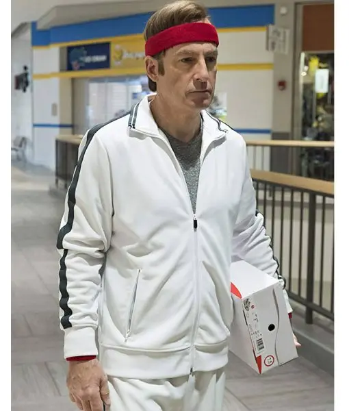 yanghaoyusong homemade better call saul bob odenkirk white track jacket suitable for autumn and winter YANGHAOYUSONG Homemade Better Call Saul Bob Odenkirk White Track Jacket Suitable For Autumn And Winter