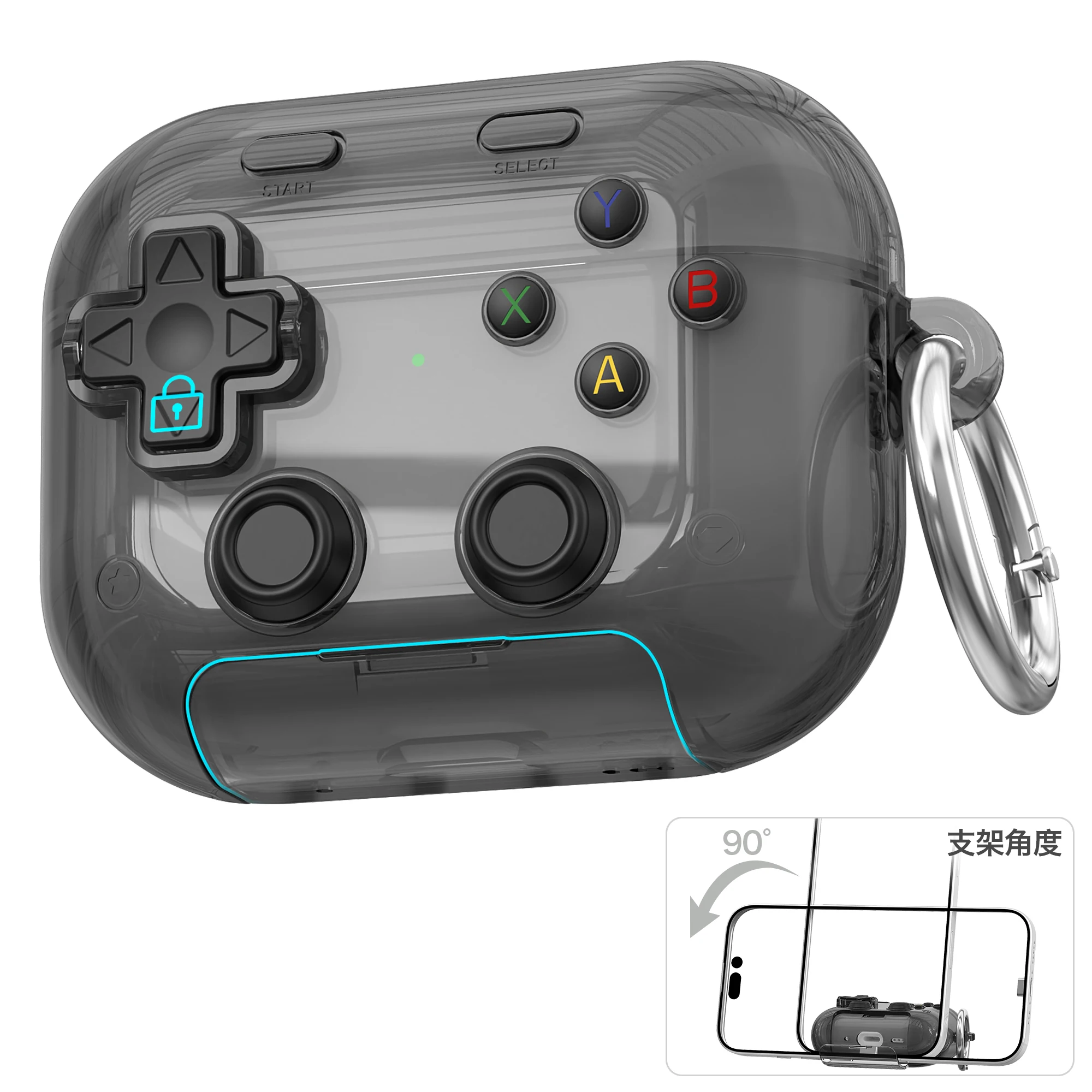 Durable Game Console-Inspired Hard Shell Case with Secure Lock Clip