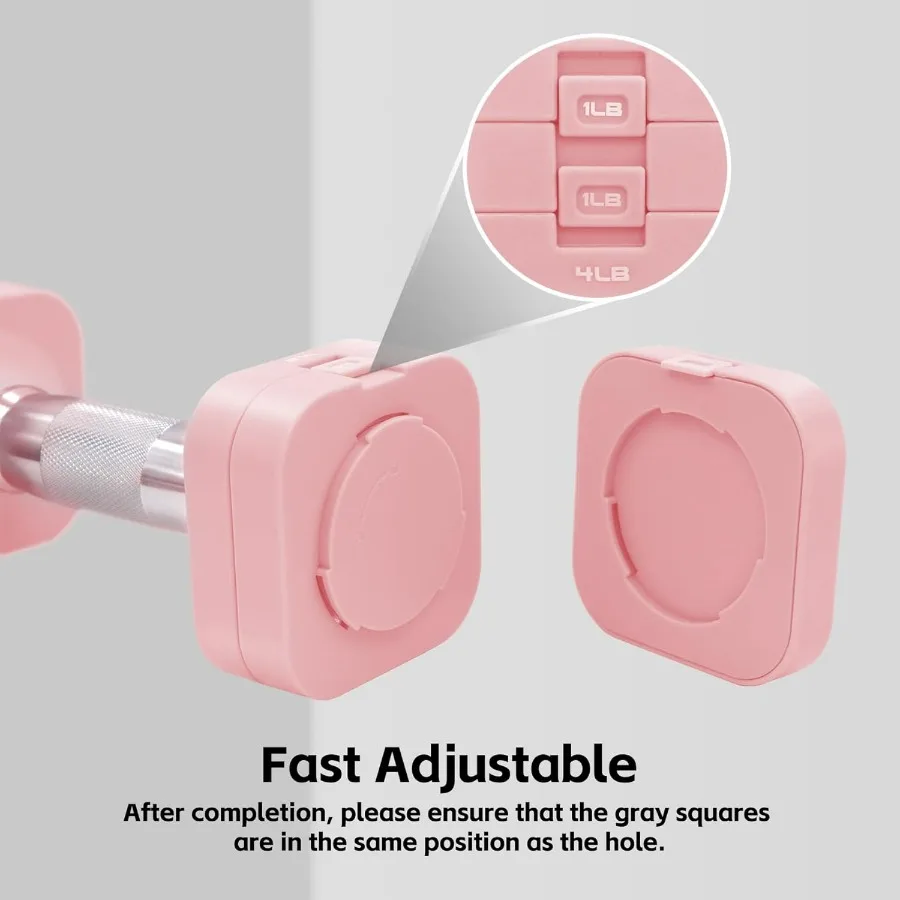 20LBS Adjustable Dumbbell Set, 4 in 1 Free Weights Dumbbells Set for,4lb 6lb 8lb 10lb, with Metal Non Slip Handle，Quick Change，H