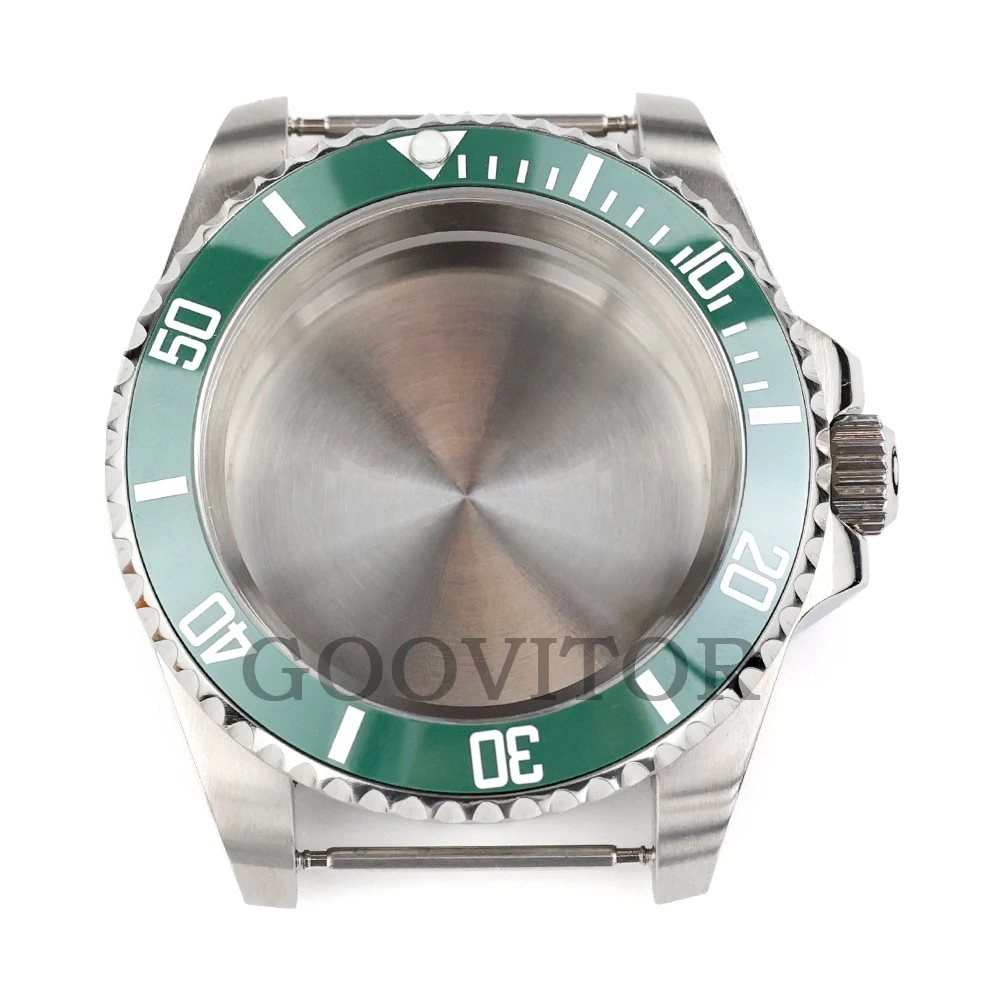 Silver 40mm Solid Stainless Steel Watch Case with Waterproof Brushed Oyster Bracelet