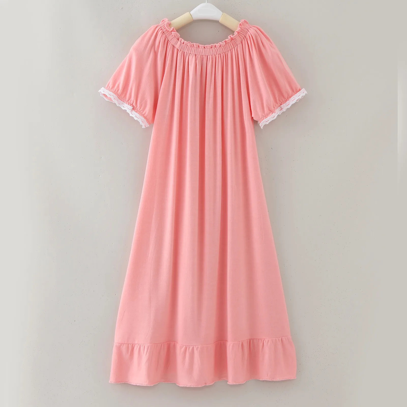 아동용 반팔 잠옷, 여아용 잠옷, 빈티지 프릴 공주 홈웨어 잠옷, 2-8T 아동복, 여름