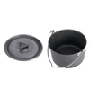4L Outdoor Hanging Pot, Camping Picnic Large Soup Pot, Portable Cookware, Firewood Cooking Pot 4