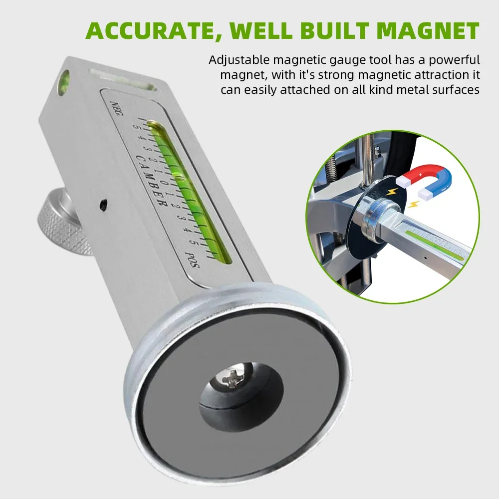 Automobile 4-wheel Positioning Magnetic Level, Wheel Camber, Adjustable Magnetic Gauge thumbnail 5