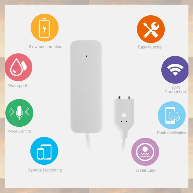 2025 New-Tuya Zigbee Water Leak Sensor Wireless Flooding Detector Water Leakage Detection Alert Water Level Overflow Alarm 3