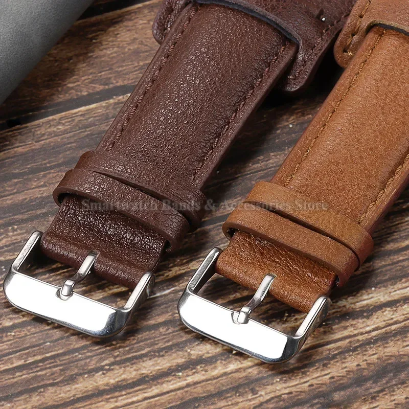 Vintage Leather Watch Strap - Premium Cowhide Replacement Wrist Band, Various Sizes Available