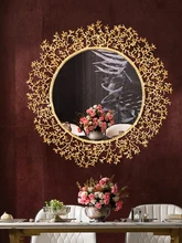  All Copper Branch Bathroom Hanging Mirror Dressing Mirror Large Dressing Round Mirror Wall Bathroom Espelho Redondo Home Decor 