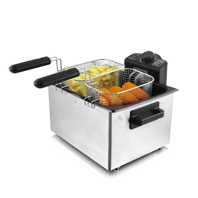 5L Fryer Household Electric Fryer Fried Skewers/Fish/French Fries 2100W Electric Dual Probes