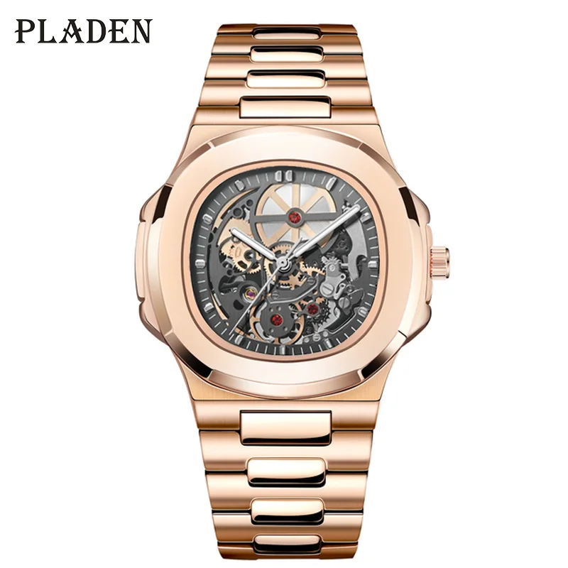 

Skeleton Mechanical Watch Men Luxury Brand Stainless Steel Tourbillon Automatic Watches High Quality Dive AAA Clock Dropshipping