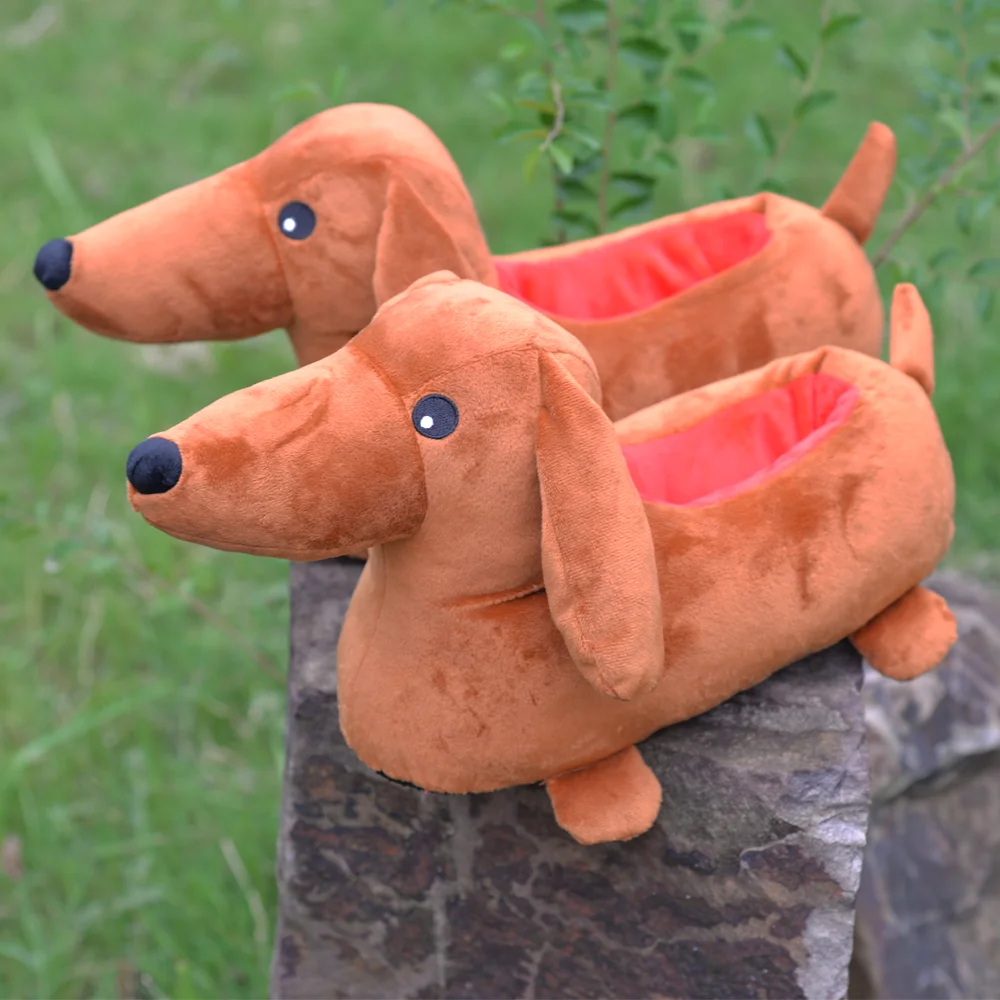 Highland Cow 2024 Hot Dachshund Slippers Cotton Dog Slippers for Men Women Dachshund Shoes Christmas Warm Indoor House Shoe 6