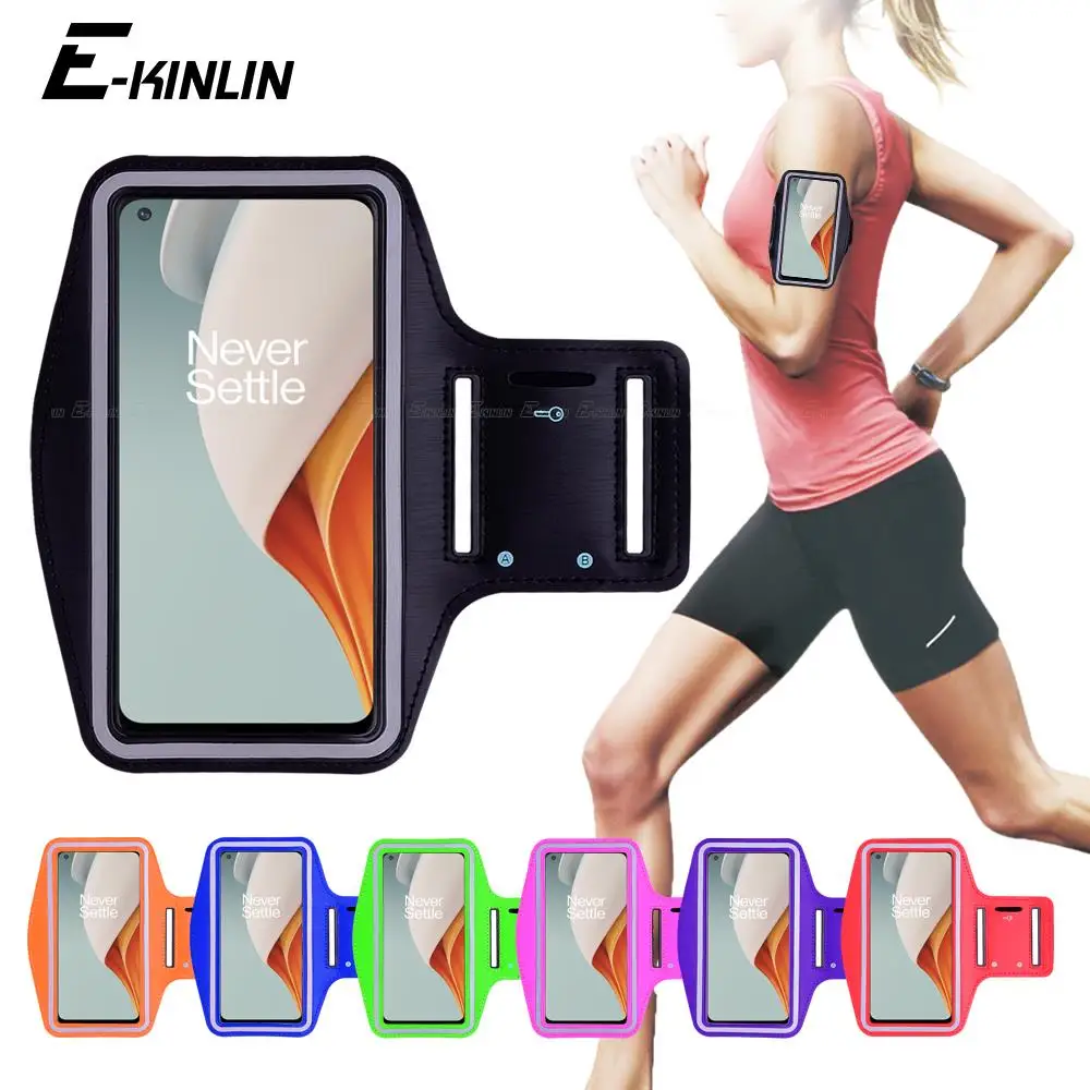 Running Jogging Gym Sports Holder Cover Arm Band Phone Case Per Oneplus Nord N300 N100 N200 N10 N20 N30 Se Ce 3 2 Lite 2T 5G
