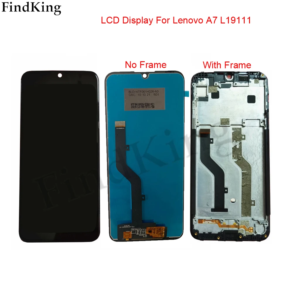 6.09" 100% Tested LCD Display For Lenovo A7 L19111 LCD Display With Frame Touch Screen Digitizer Sensor Panel Assembly + Tools