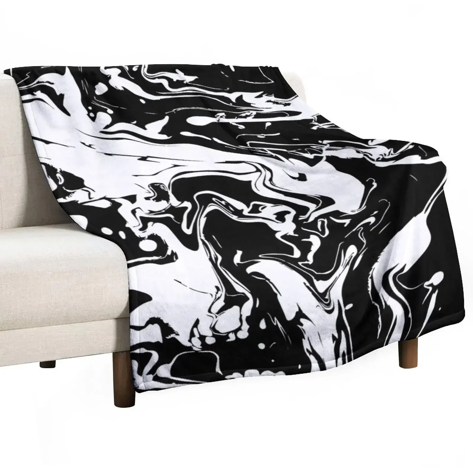 

Black and White Swirls Throw Blanket Blankets For Sofas cosplay anime Blankets