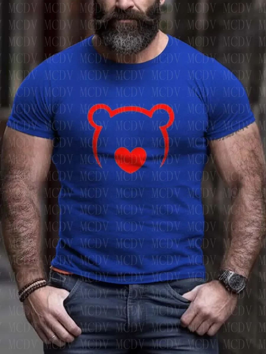 Men's Bears Pride T-Shirt Printed Summer T Shirts for Tops The Colorful The Best He Him Hole LGBT3D Printed T Shirt