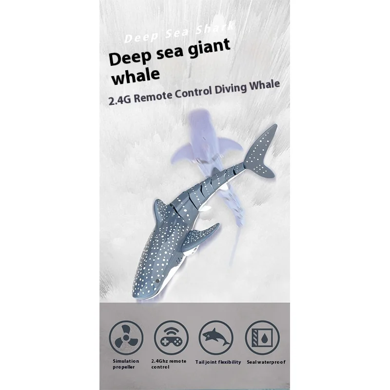 Children's Electric Toys 2.4g Remote Control Simulation Shark Whale Toy Remote Control Boat Waterproof Racing Toys Children'SToy