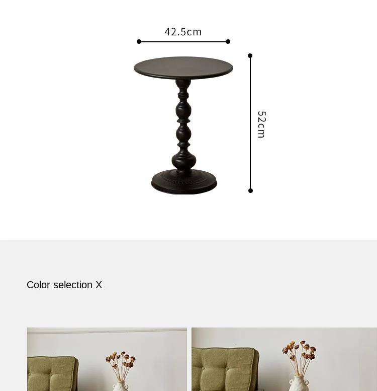 Description Picture 6 of itemAmerican Retro Style Wrought Iron Small Round Table Living Room Sofa Side Table Bedroom Coffee Table Corner Table